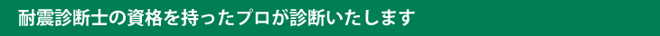 耐震診断士の資格を持ったプロが診断いたします