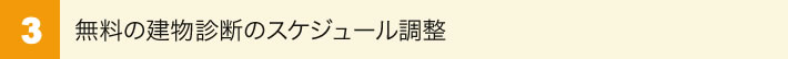 ３無料の建物診断のスケジュール調整