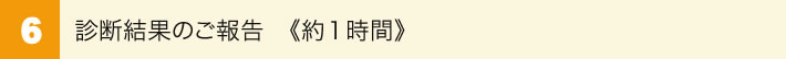 ６診断結果のご報告（約１時間）